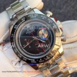 Perfect Replica Rolex Oyster Bracelet BREVET Daytona SS Black Ceramic Watch